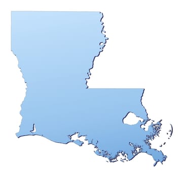 Louisiana(USA) map filled with light blue gradient. High resolution. Mercator projection.