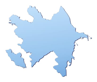 Azerbaijan map filled with light blue gradient. High resolution. Mercator projection.