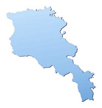 Armenia map filled with light blue gradient. High resolution. Mercator projection.