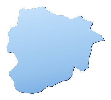 Andorra map filled with light blue gradient. High resolution. Mercator projection.