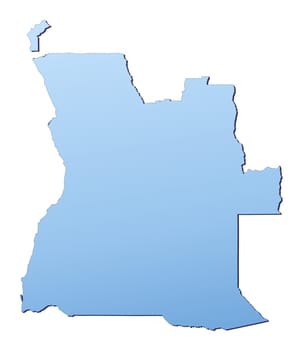 Angola map filled with light blue gradient. High resolution. Mercator projection.