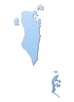 Bahrain map filled with light blue gradient. High resolution. Mercator projection.