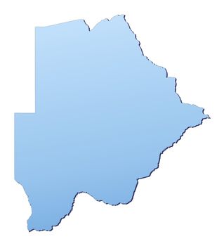 Botswana map filled with light blue gradient. High resolution. Mercator projection.