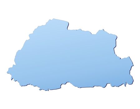 Bhutan map filled with light blue gradient. High resolution. Mercator projection.