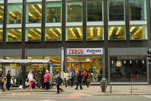 Tesco express on London Road in Manchester city center