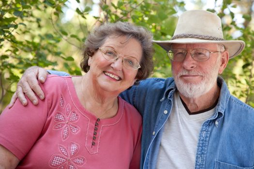 Loving Senior Couple Enjoying the Outdoors Together.