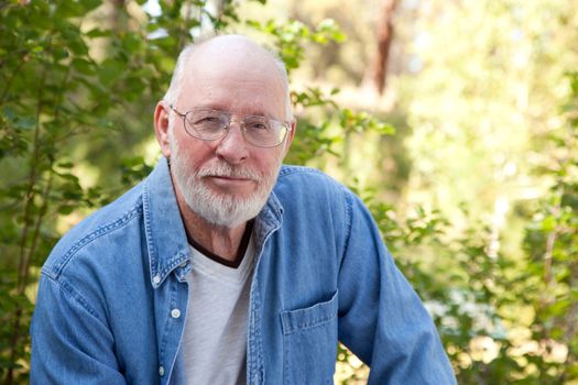 A Handsome Happy Senior Man Outdoor Portrait.