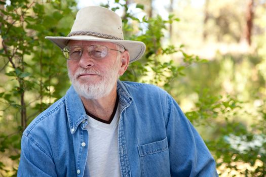 A Handsome Happy Senior Man Outdoor Portrait.