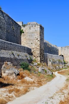 Travel photography: Old town: ancient Rhodes fortress, island of Rhodes, Greece