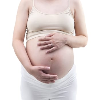 Young Mother on white background