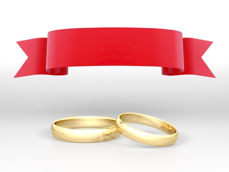 beautiful image, two two bonded gold wedding rings
