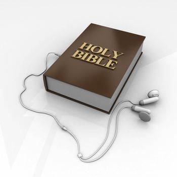 Photo holy bible and cross on a wooden brown background