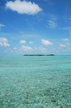 beautiful photo of a maldivian island with a great waterview and cloudscape