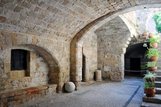 Travel Europe: medieval fortress in the island of Rhodes, Greece