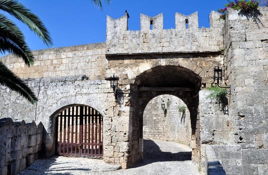 Travel Europe: medieval fortress in the island of Rhodes, Greece