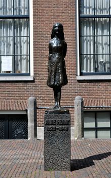 Monument to Anne Frank in downtown Amsterdam