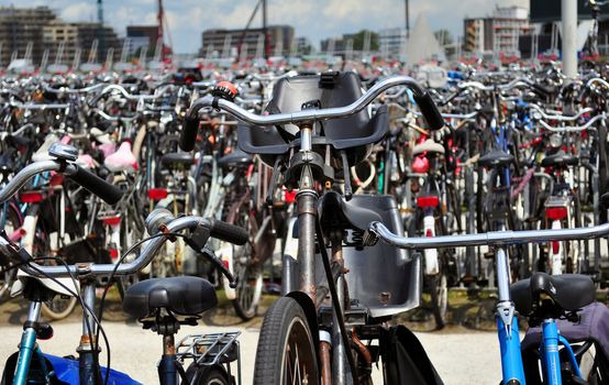 Bicycles, one of the most popular means of transportation in Amsterdam.