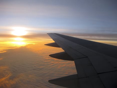 sunset from the airplane