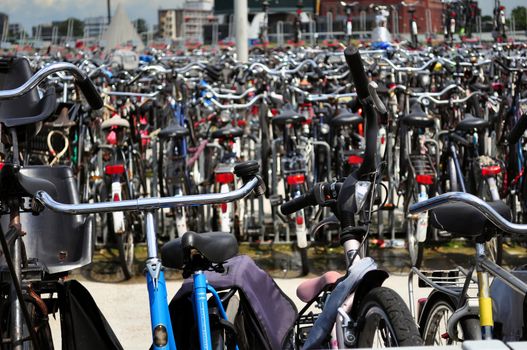 Bicycles, one of the most popular means of transportation in Amsterdam.