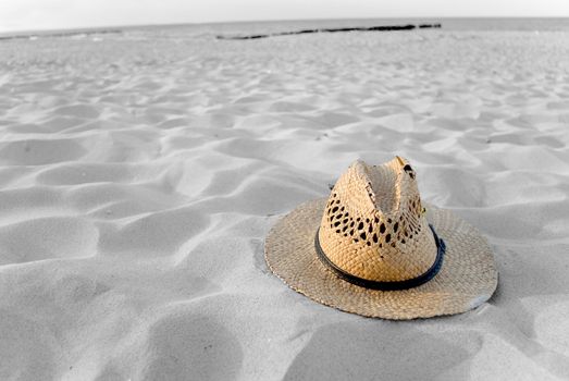 lonley hat on the beach