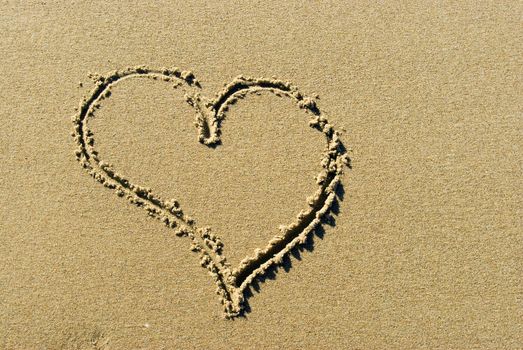 heart on the sand in drowed 