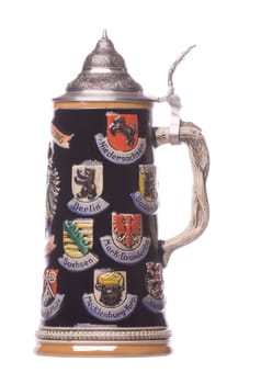 Isolated image of a German beer mug.