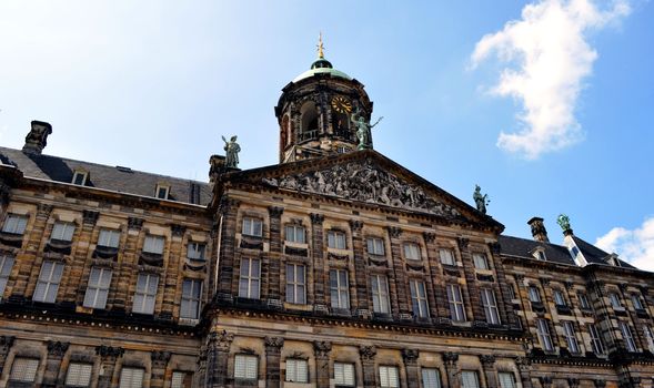 Royal palace in the city of Amsterdam, Netherlands.