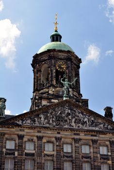 Royal palace in the city of Amsterdam, Netherlands.