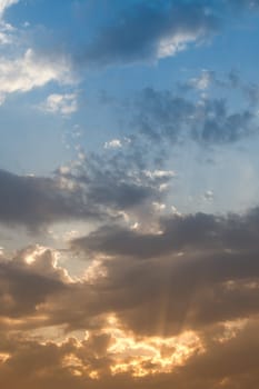 Beautifully Dramatic Sunrise or Sunset with Clouds.