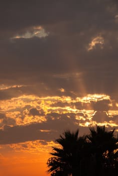 Beautifully Dramatic Sunrise or Sunset with Clouds.