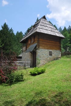 An old house in Sirogojno village, famous tourist resort in western Serbia.