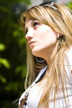 beautiful young woman outdoor portrait