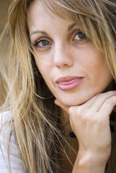 beautiful young woman outdoor portrait