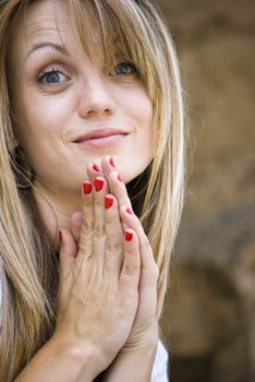 beautiful young woman outdoor portrait