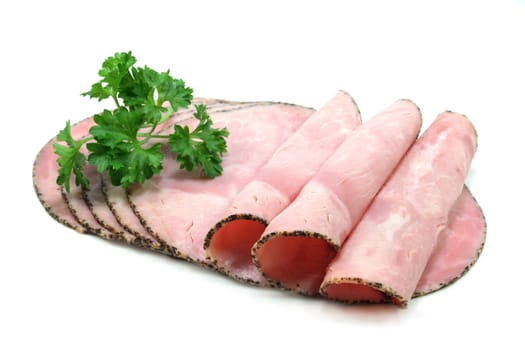 Ham with pepper rim