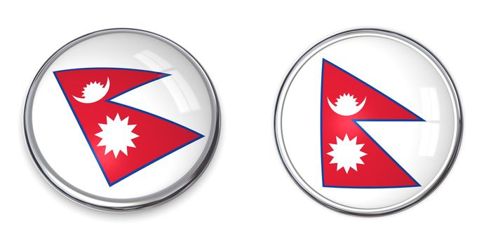 button style banner in 3D of Nepal