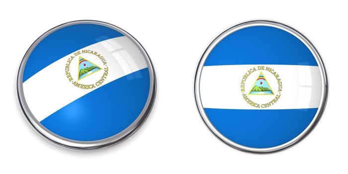 button style banner in 3D of Nicaragua