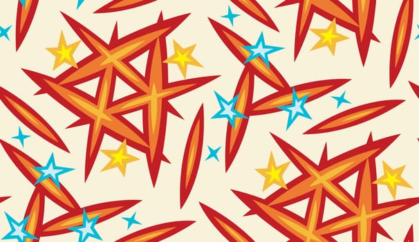 Stars and sparks inside a seamless background wallpaper pattern 