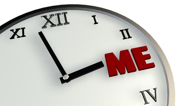 Personal Time Concept on Clock for Me