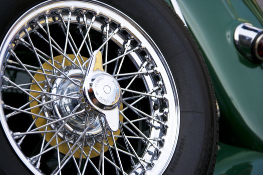 Image of a vintage car spare wheel.