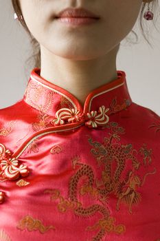 Abstract Chinese cheongsam costume