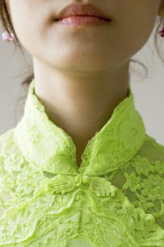 Pretty asian with cheongsam costume

