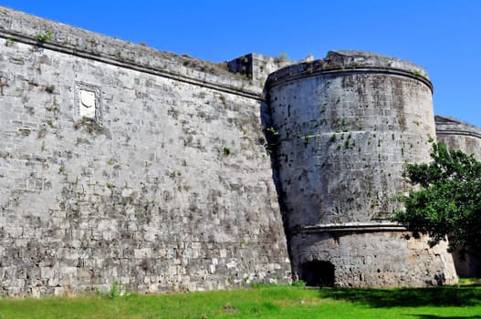 Travel photography: Old town: ancient Rhodes fortress, island of Rhodes, Greece