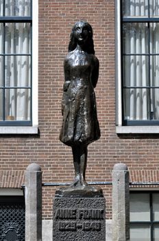 Monument to Anne Frank in downtown Amsterdam