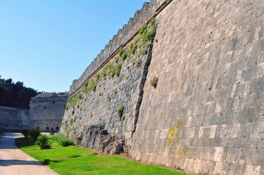 Travel photography: Old town: ancient Rhodes fortress, island of Rhodes, Greece