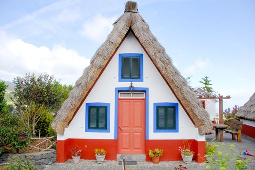 Typical old house in Santana village on Madeira island