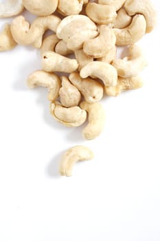 Cashew nuts isolated on a white background