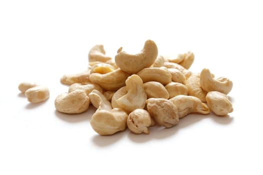 Cashew nuts isolated on a white background