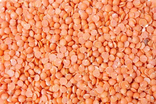 Closeup of orange lentils