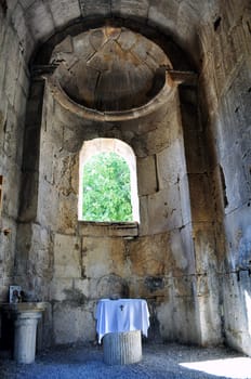 Travel photography: ancient Basilica of Ayios Titos (Saint Titus) in Gortyn, 

Crete, Greece